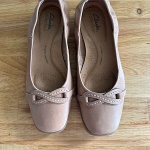 Clarks Collection Tan Leather Flats